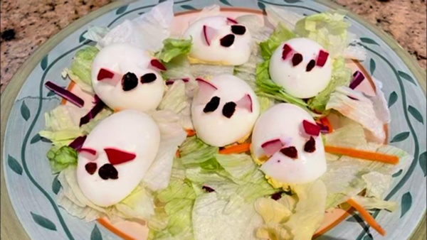 Hard Boiled Egg Mice Snack